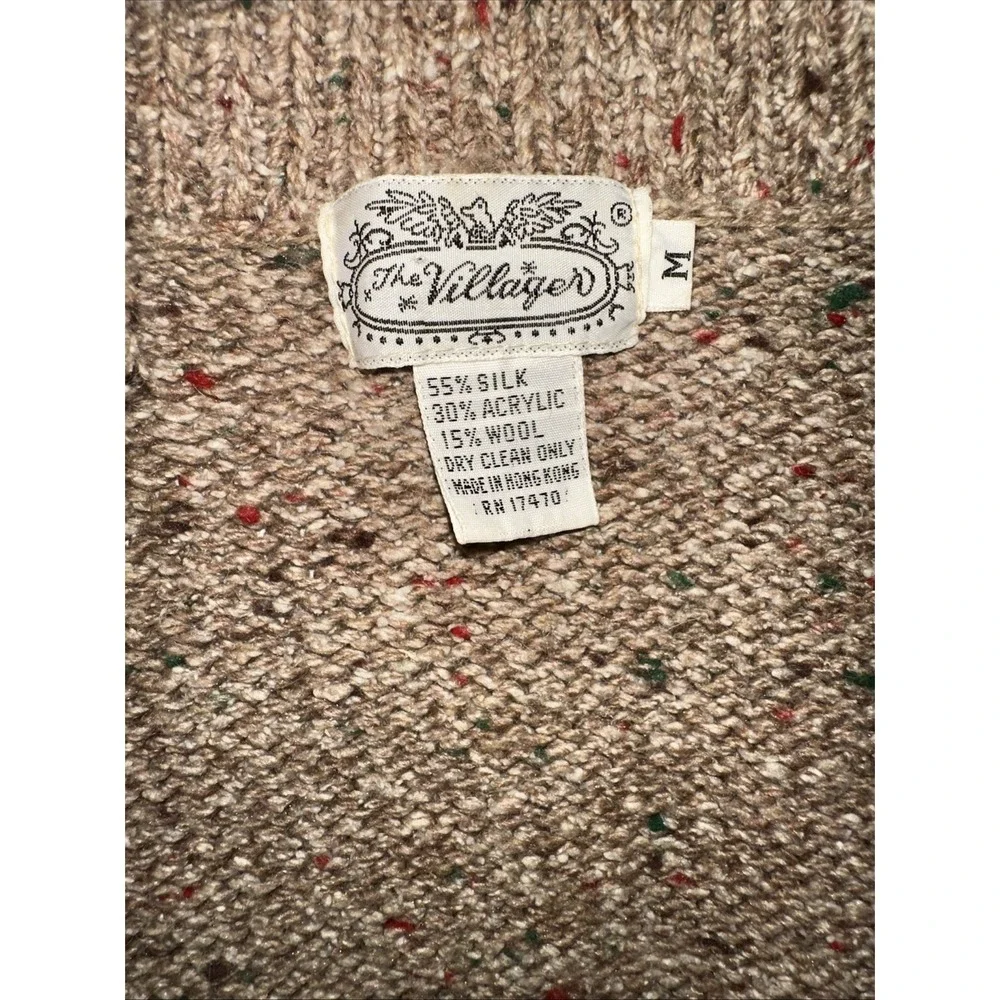 Vintage The Villager Brown Silk Wool Blend Cardigan SIZE Medium - Picture 5 of 9